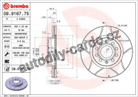 Brzdový kotouč BREMBO MAX 09.9167.75 - AUDI, SEAT, ŠKODA, VW