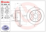 Brzdový kotouč BREMBO 08.8094.40 - CITROËN, FIAT, PEUGEOT