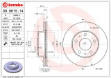 Brzdový kotouč BREMBO 09.9615.14 - PEUGEOT