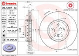 Brzdový kotouč BREMBO 09.C407.13 - BMW