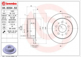 Brzdový kotouč BREMBO 08.8094.50 - CITROËN, FIAT, PEUGEOT