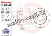 Brzdový kotouč BREMBO 08.8094.60 - CITROËN, FIAT, PEUGEOT
