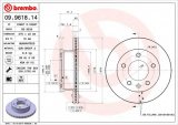 Brzdový kotouč BREMBO 09.9618.14 - MERCEDES-BENZ