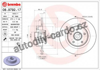 Brzdový kotouč BREMBO 08.9792.17 - RENAULT