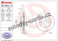 Brzdový kotouč BREMBO 09.5933.10 - TOYOTA