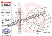 Brzdový kotouč BREMBO 09.B039.1X - AUDI