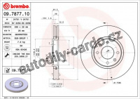 Brzdový kotouč BREMBO 09.7877.10 - CITROËN