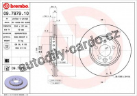 Brzdový kotouč BREMBO 09.7879.10 - MG, ROVER