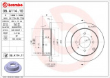 Brzdový kotouč BREMBO 08.A114.11