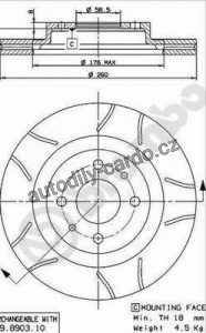 Brzdový kotouč BREMBO MAX 09.8903.75 - LADA