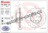Brzdový kotouč BREMBO 09.B337.2X - BMW