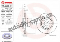 Brzdový kotouč BREMBO 09.9608.24 - DAEWOO