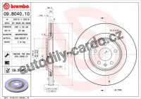 Brzdový kotouč BREMBO 09.B040.11 - AUDI