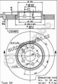 Brzdový kotouč BREMBO MAX 09.9130.75 - VOLVO