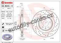 Brzdový kotouč BREMBO 09.B040.1X - AUDI