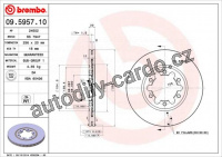 Brzdový kotouč BREMBO 09.5957.10 - MAZDA