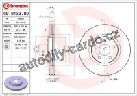 Brzdový kotouč BREMBO MAX 09.9133.80 - CHRYSLER