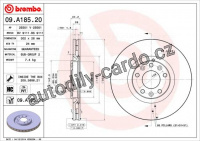 Brzdový kotouč BREMBO 09.A185.20