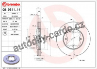 Brzdový kotouč BREMBO 09.9611.14 - ROVER