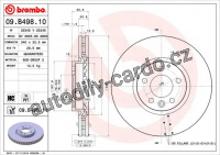 Brzdový kotouč BREMBO 09.B498.11 - VW