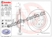 Brzdový kotouč BREMBO 09.A959.11 - MERCEDES-BENZ