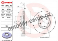 Brzdový kotouč BREMBO 09.C240.10 - FORD