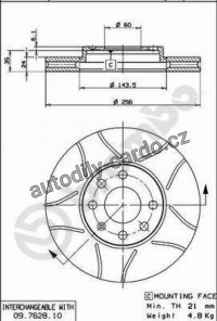 Brzdový kotouč BREMBO MAX 09.7628.75 - OPEL