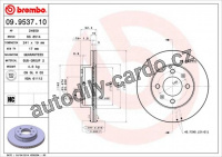 Brzdový kotouč BREMBO 09.9537.10 - HYUNDAI