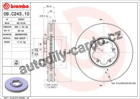 Brzdový kotouč BREMBO 09.C243.10 - FORD