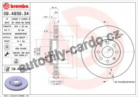 Brzdový kotouč BREMBO 09.4939.34 - FIAT