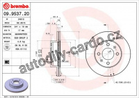 Brzdový kotouč BREMBO 09.9537.20 - HYUNDAI
