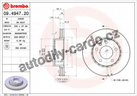 Brzdový kotouč BREMBO 09.4947.20 - OPEL
