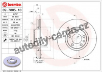 Brzdový kotouč BREMBO 09.7805.10 - CITROËN