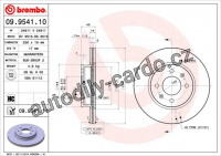 Brzdový kotouč BREMBO 09.9541.10 - HYUNDAI