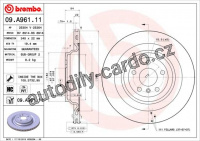 Brzdový kotouč BREMBO 09.A961.11 - MERCEDES-BENZ