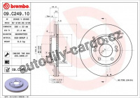 Brzdový kotouč BREMBO 09.C249.11 - HYUNDAI, KIA