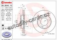 Brzdový kotouč BREMBO 09.9545.10 - KIA