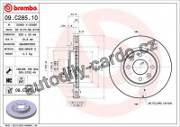 Brzdový kotouč BREMBO 09.C285.11 - DACIA, RENAULT, SMART