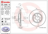 Brzdový kotouč BREMBO 09.C285.11 - DACIA, RENAULT, SMART