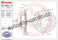 Brzdový kotouč BREMBO 09.A966.1X - TOYOTA