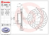 Brzdový kotouč BREMBO 09.A966.1X - TOYOTA
