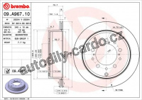 Brzdový kotouč BREMBO 09.A967.10 - TOYOTA