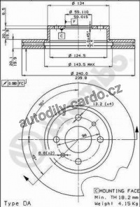 Brzdový kotouč BREMBO 09.3023.20 - FIAT