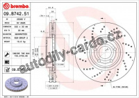 Brzdový kotouč BREMBO 09.B742.51 - MERCEDES-BENZ