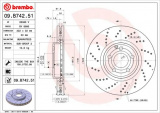 Brzdový kotouč BREMBO 09.B742.51 - MERCEDES-BENZ
