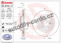 Brzdový kotouč BREMBO 09.B743.41 - MERCEDES-BENZ