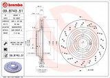 Brzdový kotouč BREMBO 09.B743.51 - MERCEDES-BENZ