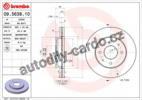 Brzdový kotouč BREMBO 09.5638.10 - MITSUBISHI