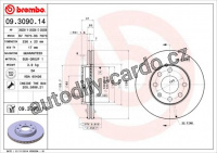 Brzdový kotouč BREMBO 09.3090.14 - DAEWOO