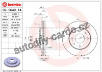 Brzdový kotouč BREMBO 09.5640.14 - MITSUBISHI